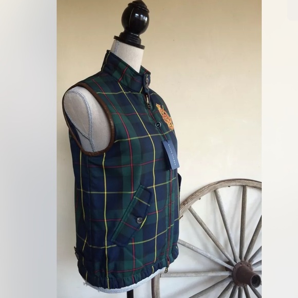 RALPH LAUREN Reversible Tartan Plaid Crest Equestrian Silk Picture S NEW! RARE!! - Picture 7 of 12
